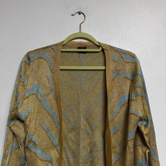Happy Sheep Metallic Open Front Cardigan Sz L NWT - Picture 3 of 13